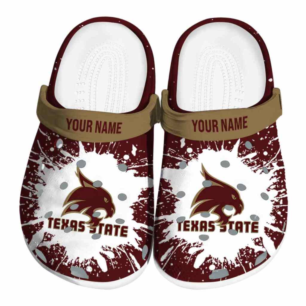 Customized Texas State Bobcats Splash Art ClogTVC1801713