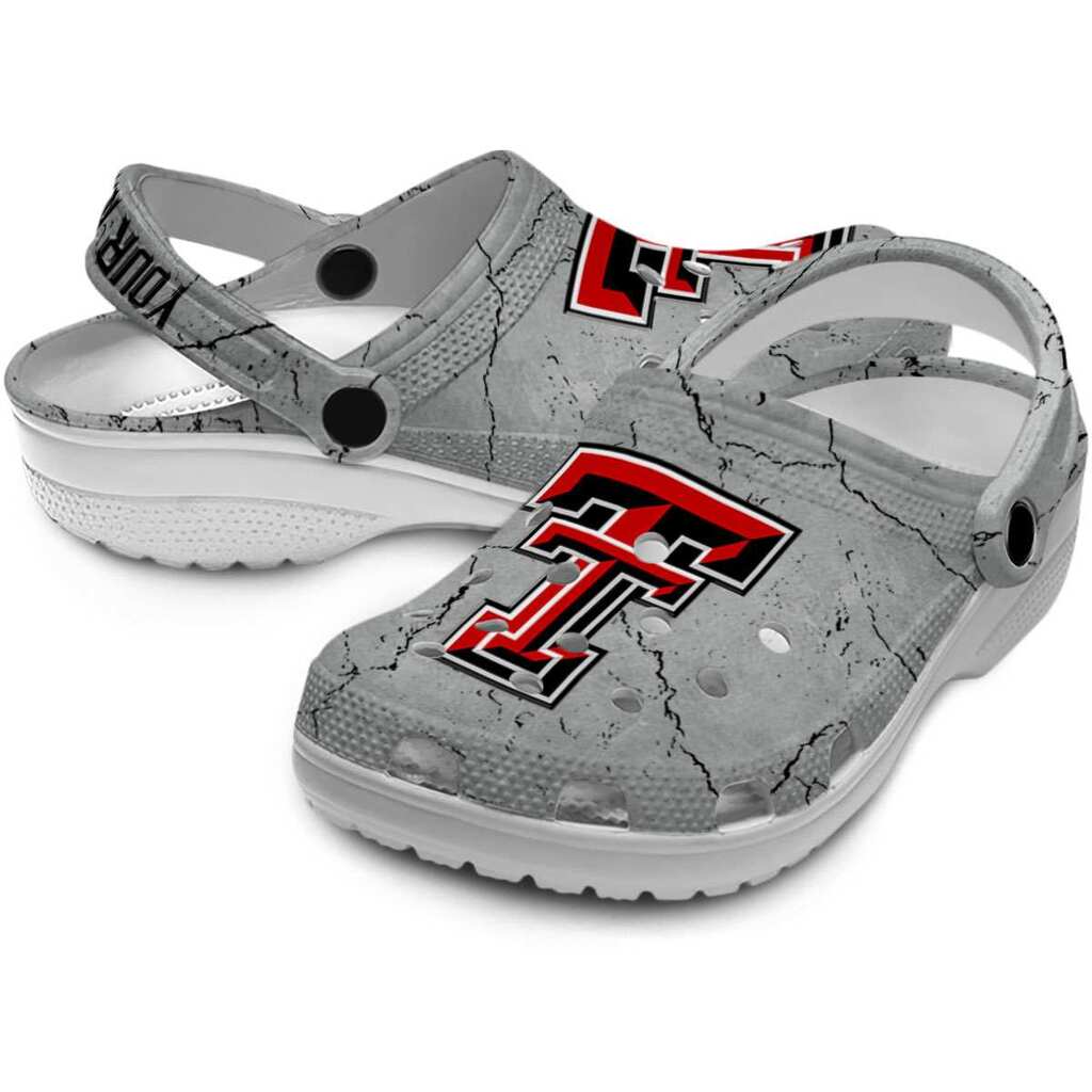 Customized Texas Tech Red Raiders Cracked Texture ClogTVC180155 - Image 3