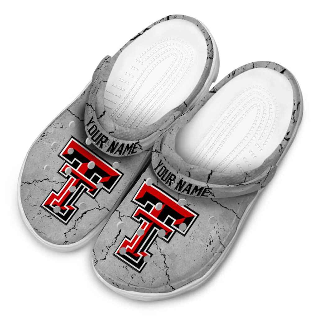 Customized Texas Tech Red Raiders Cracked Texture ClogTVC180155 - Image 4