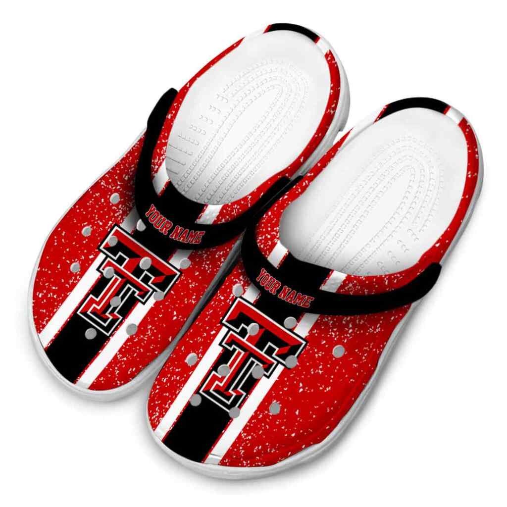 Customized Texas Tech Red Raiders Vertical Stripes ClogTVC180157 - Image 4