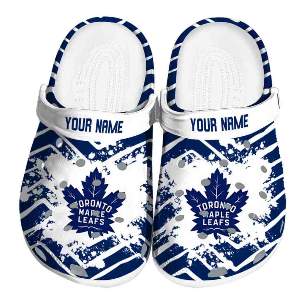 Customized Toronto Maple Leafs Zigzag Paint Burst ClogTVC1801907