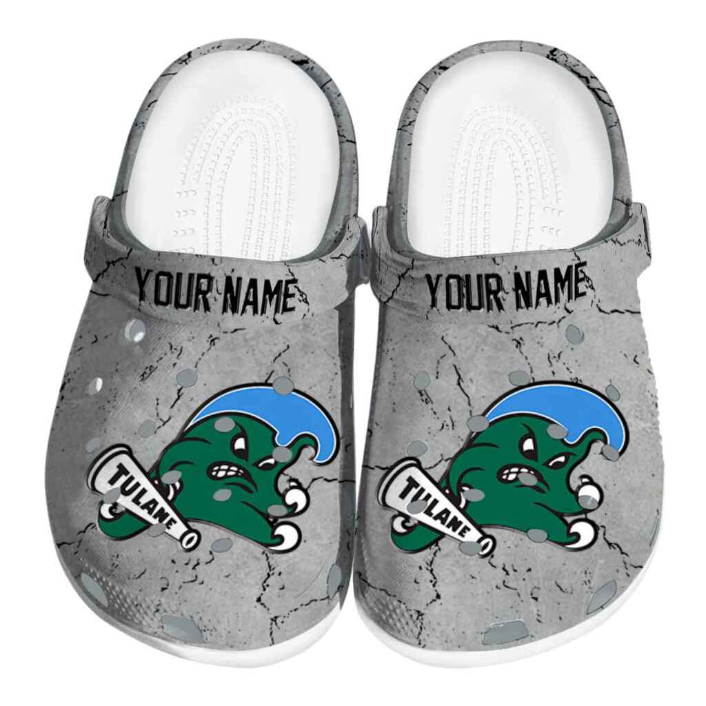 Customized Tulane Green Wave Cracked Texture ClogTVC1801795