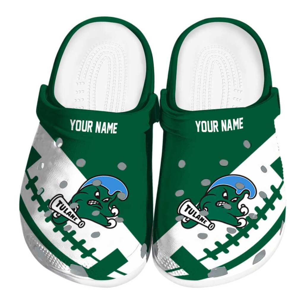 Customized Tulane Green Wave Football Motif ClogTVC1801805