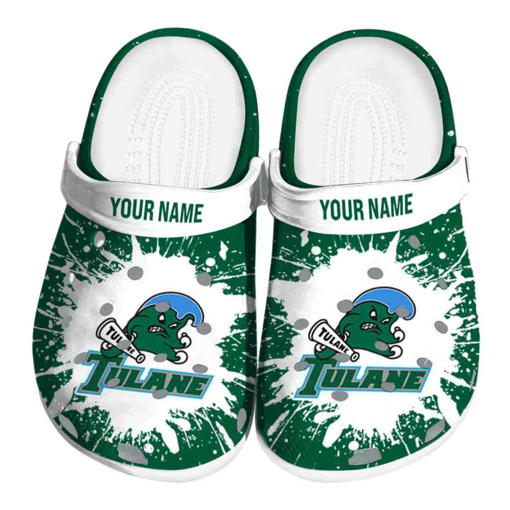 Customized Tulane Green Wave Splash Art ClogTVC1801720