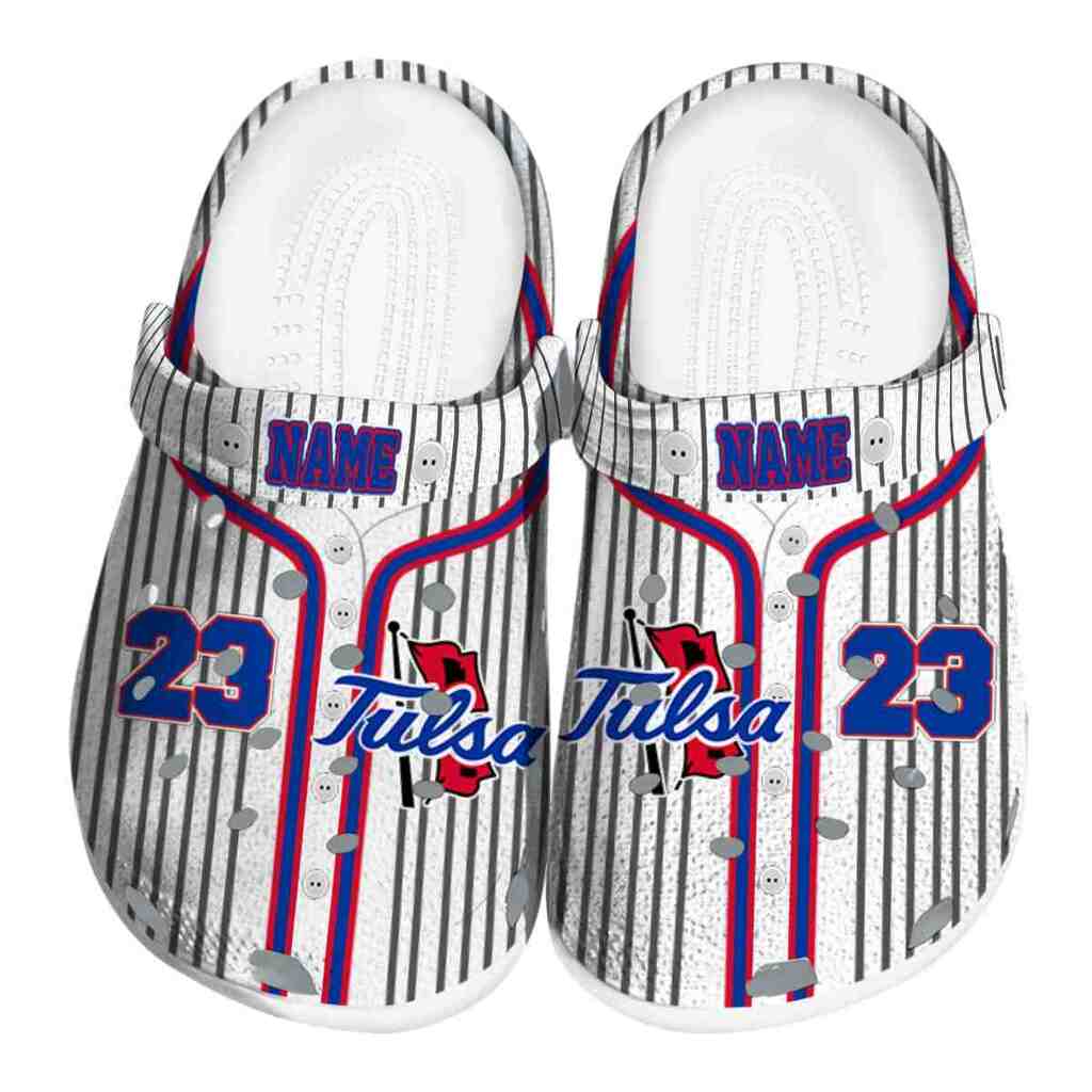 Customized Tulsa Golden Hurricane Pinstripe Pattern ClogTVC1801753