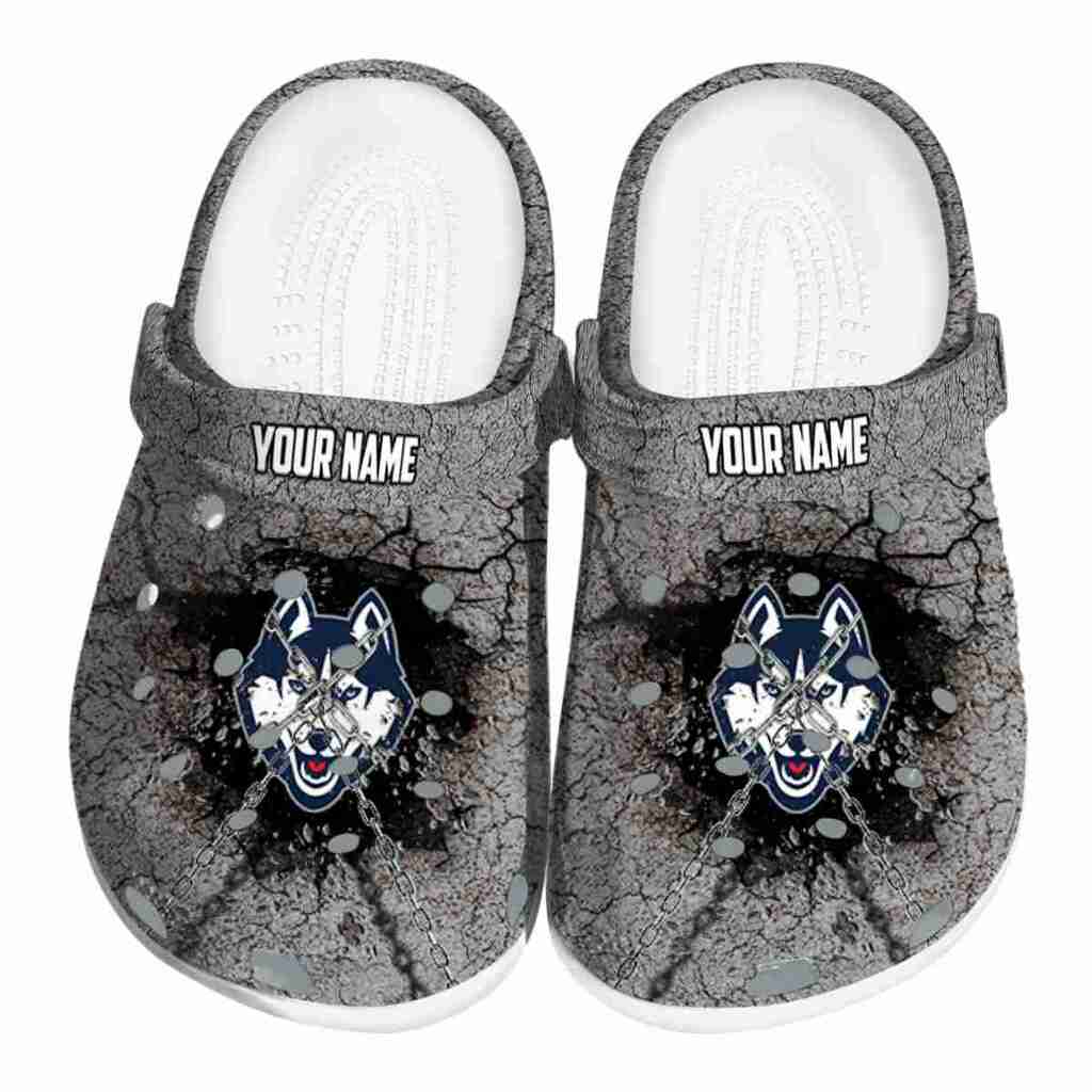 Customized UConn Huskies Cracked Ground Texture ClogTVC1801753