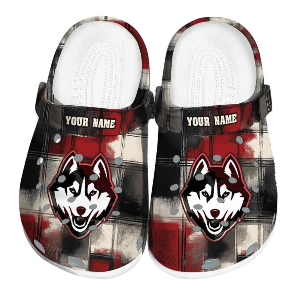 Customized UConn Huskies Plaid Fusion ClogTVC1801776