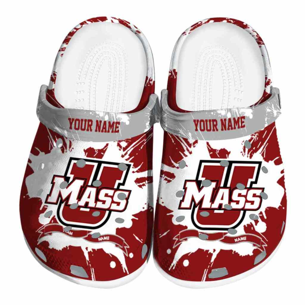 Customized UMass Minutemen Splatter Pattern ClogTVC1801743