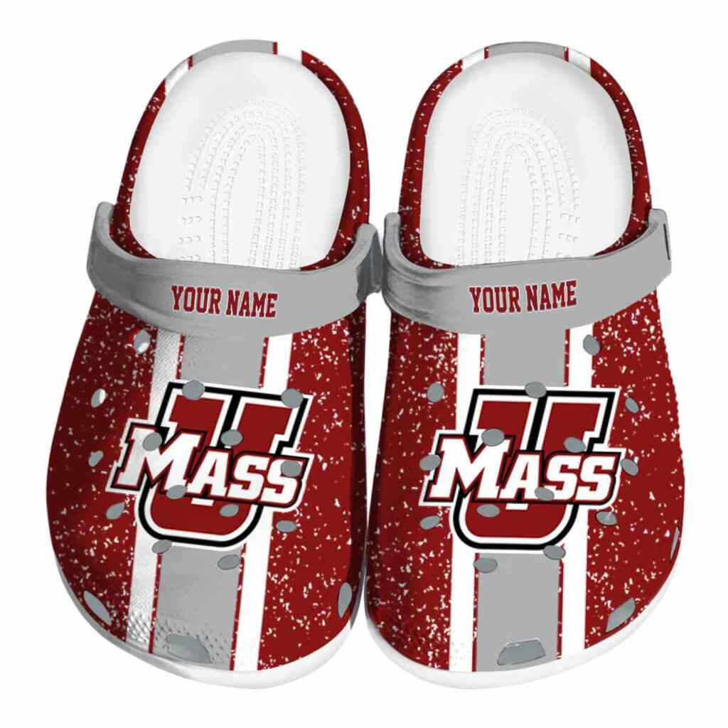 Customized UMass Minutemen Vertical Stripes ClogTVC1801753
