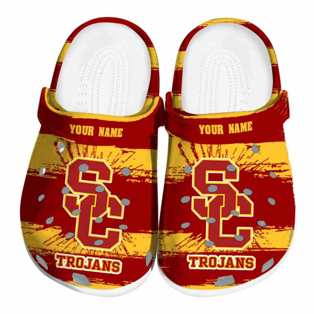 Customized USC Trojans Paint Splatter Graphics ClogTVC180161
