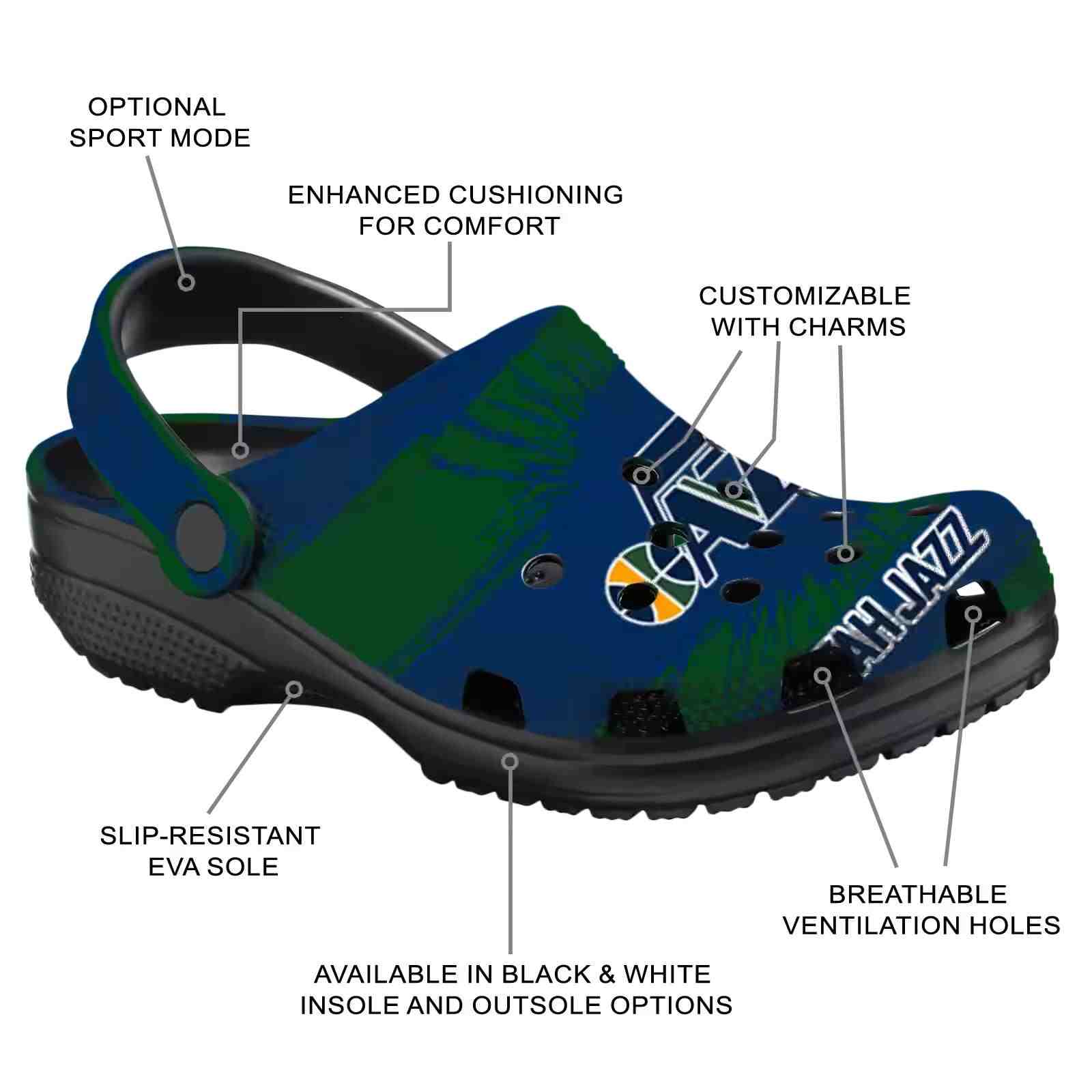 Customized Utah Jazz Paint Splatter Graphics ClogTVC1801733 - Image 5