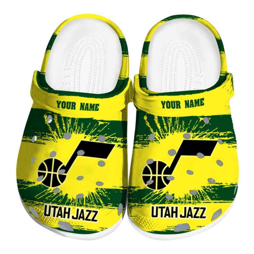 Customized Utah Jazz Paint Splatter Graphics ClogTVC1801733