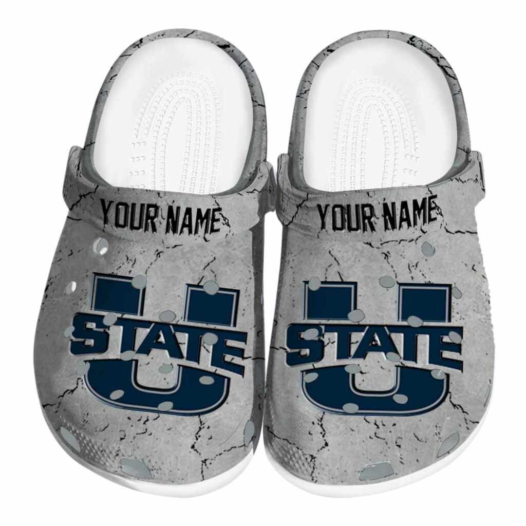 Customized Utah State Aggies Cracked Texture ClogTVC1801795