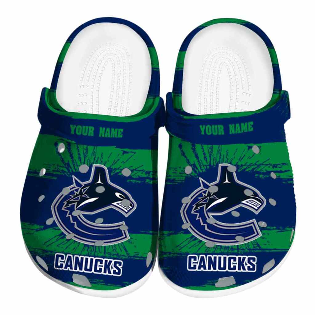Customized Vancouver Canucks Paint Splatter Graphics ClogTVC1801907