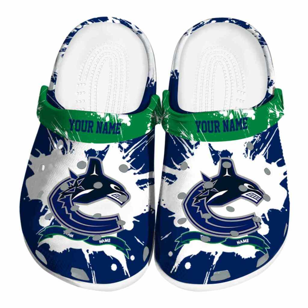 Customized Vancouver Canucks Splatter Pattern ClogTVC1801861