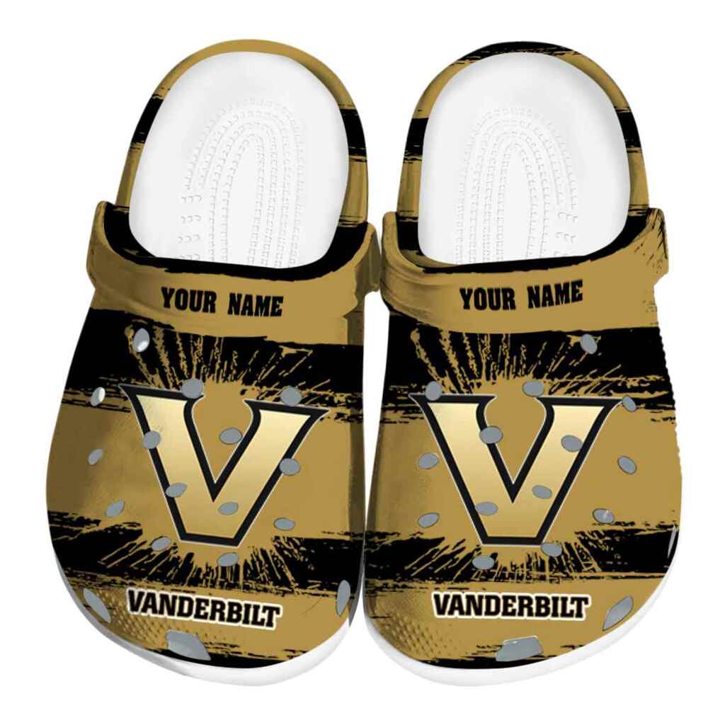 Customized Vanderbilt Commodores Paint Splatter Graphics ClogTVC1801743