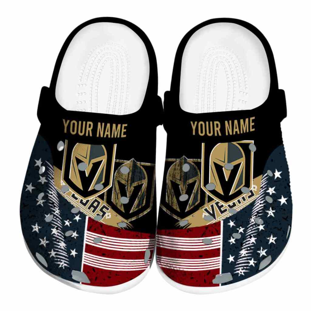 Customized Vegas Golden Knights Star-Spangled Side Pattern ClogTVC1801861