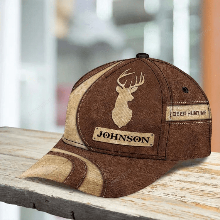 Customized Vintage Deer Classic Cap for Husband, Deer 3D Cap for Son Deer Hunting Hat Cap Trucker Hats Custom Hats Gifts For Men & Women