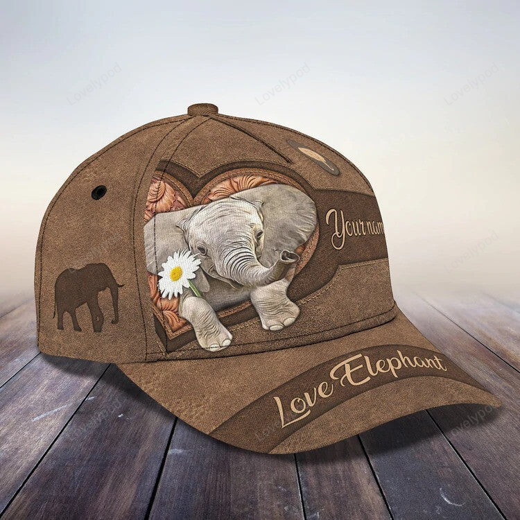 Customized Vintage Elephant Cap for Man who love Elephant Hat for Husband Trucker Hats Custom Hats Gifts For Men & Women