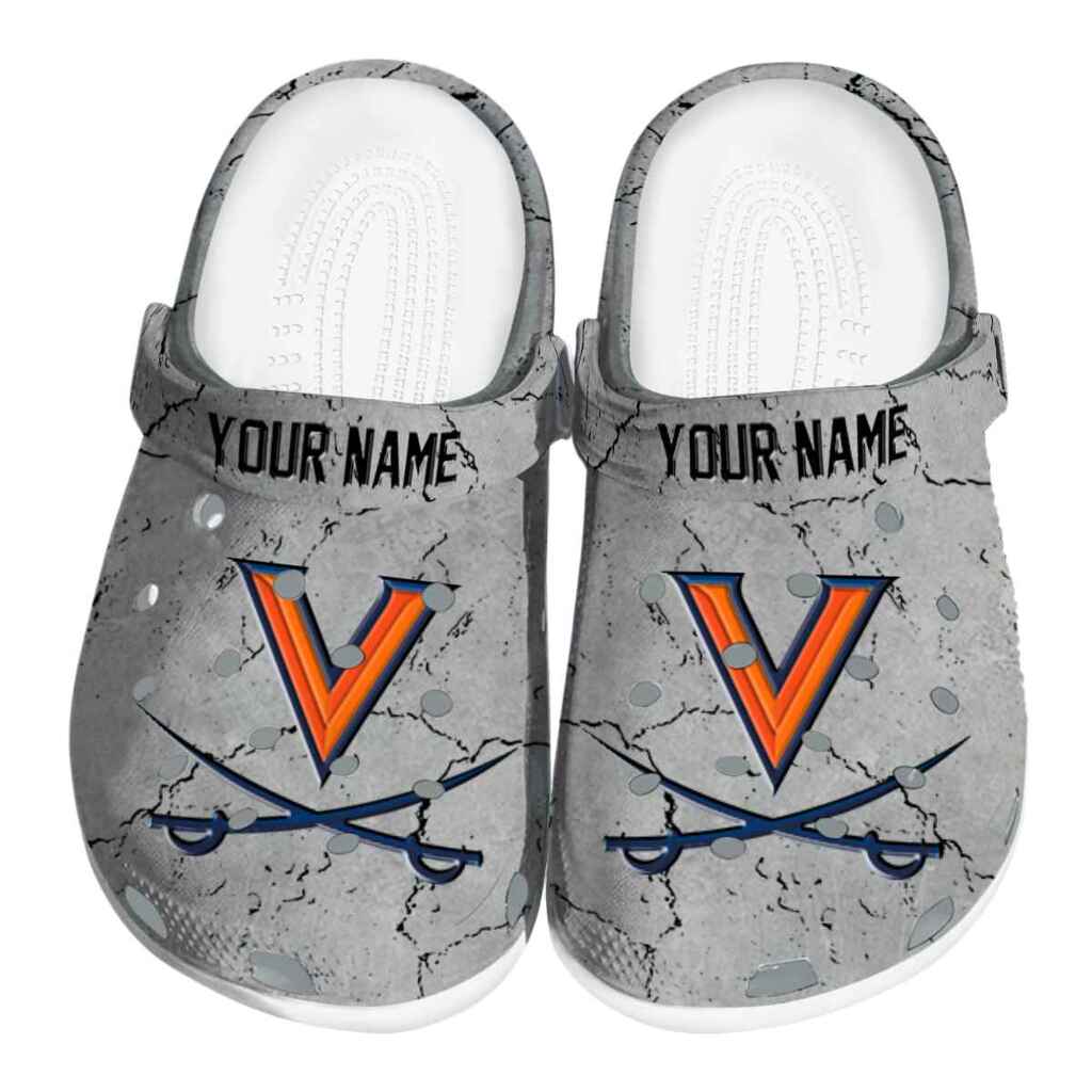 Customized Virginia Cavaliers Cracked Texture ClogTVC1801796