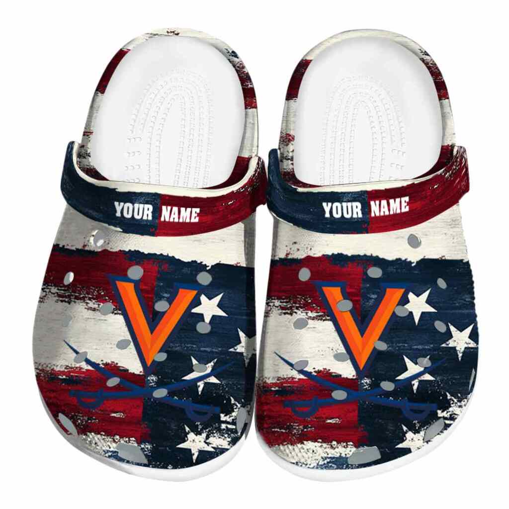 Customized Virginia Cavaliers Patriotic Stripes ClogTVC1801774