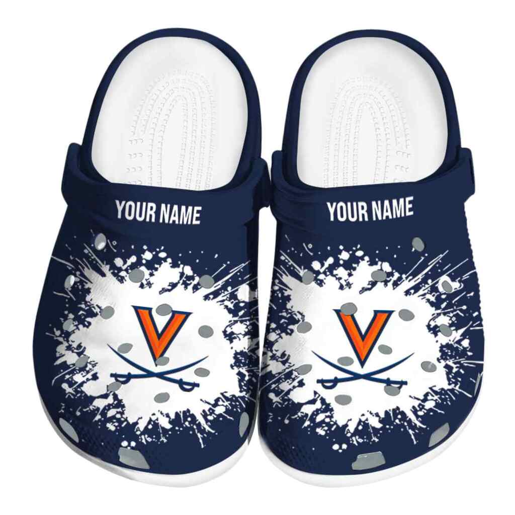 Customized Virginia Cavaliers Splatter Background ClogTVC1801719