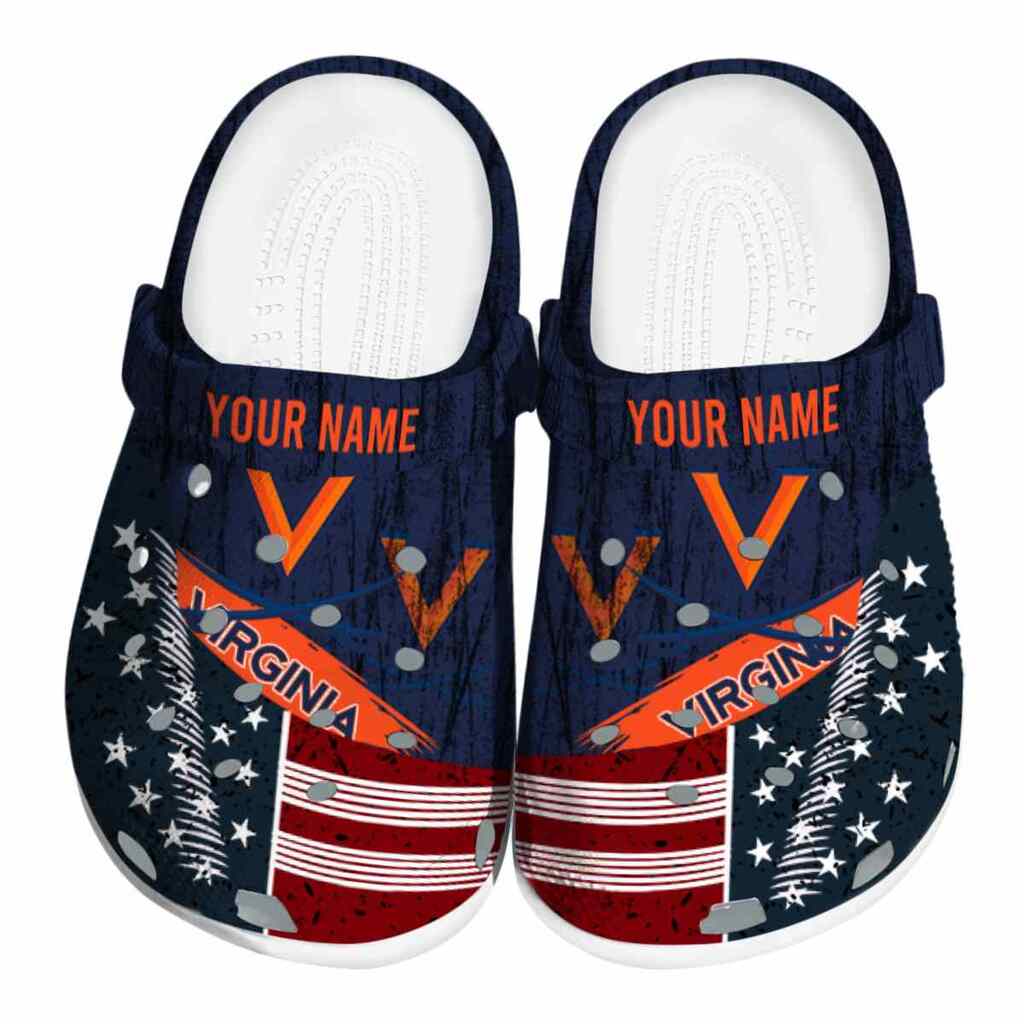 Customized Virginia Cavaliers Star-Spangled Side Pattern ClogTVC1801745