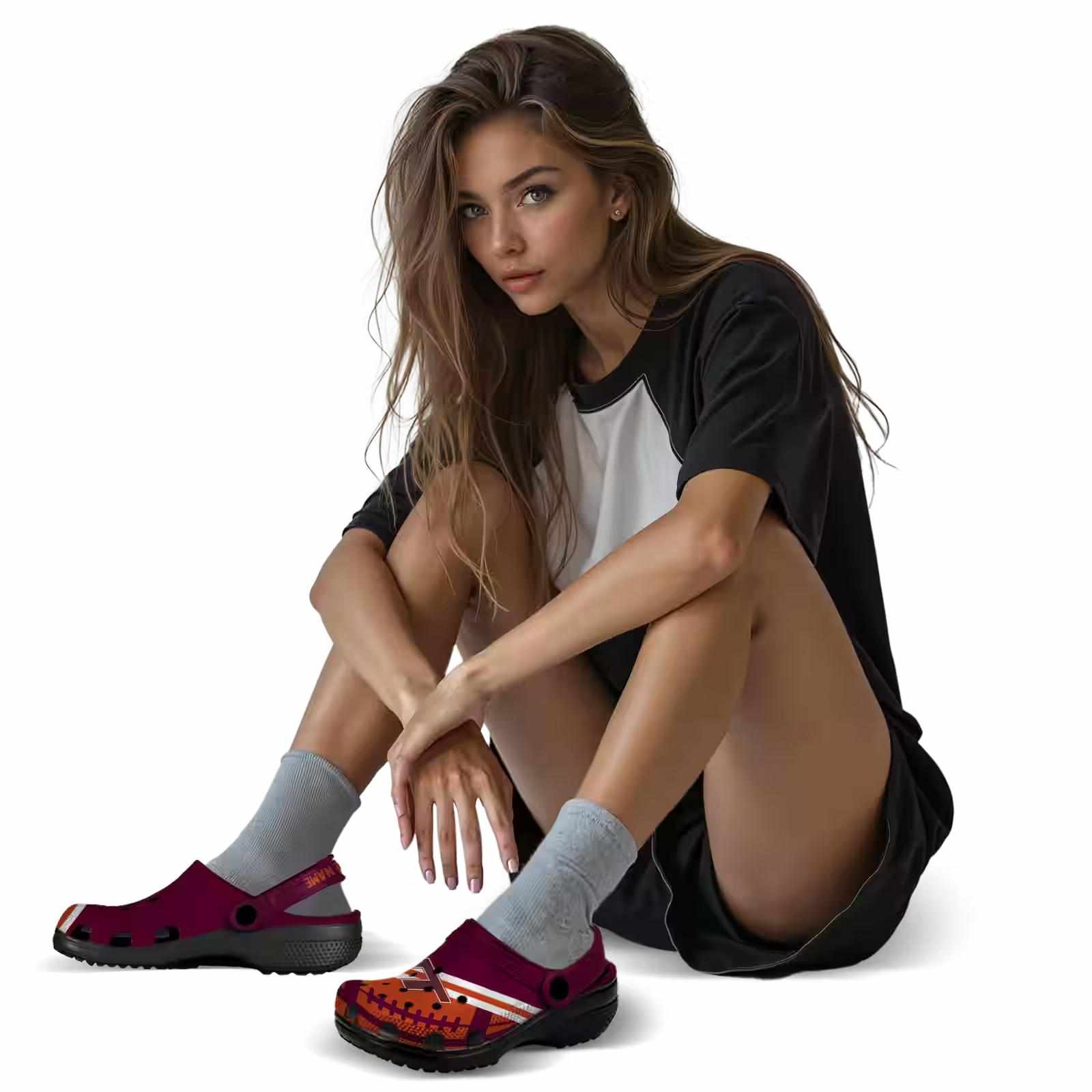 Customized Virginia Tech Hokies Football Motif ClogTVC1801135 - Image 6