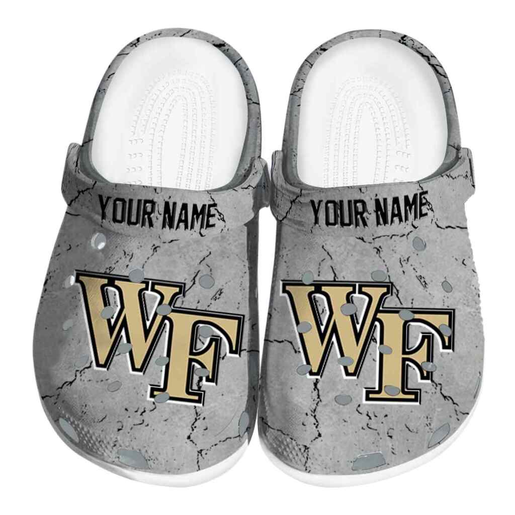 Customized Wake Forest Demon Deacons Cracked Texture ClogTVC1801799