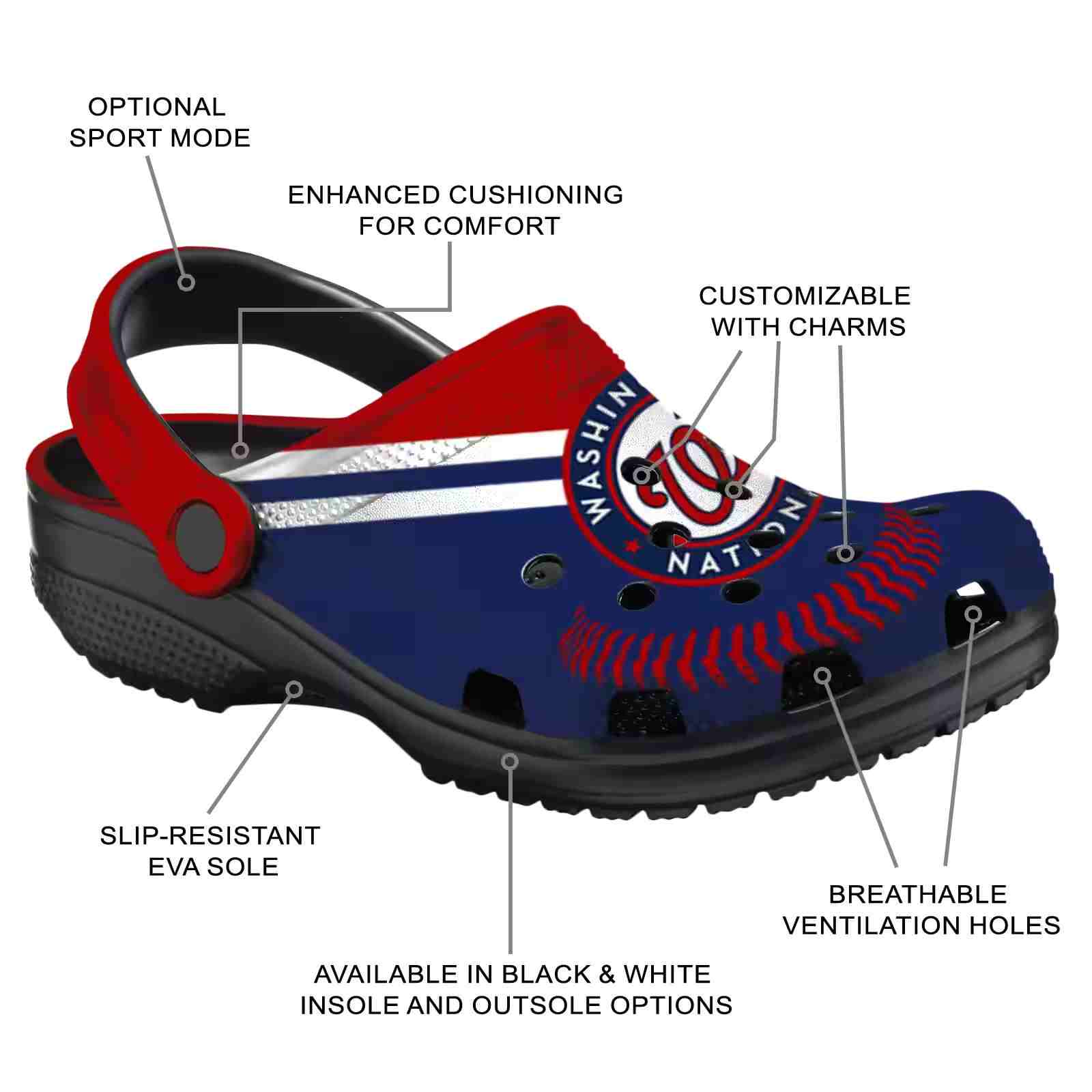 Customized Washington Nationals Baseball Motif ClogTVC180173 - Image 5