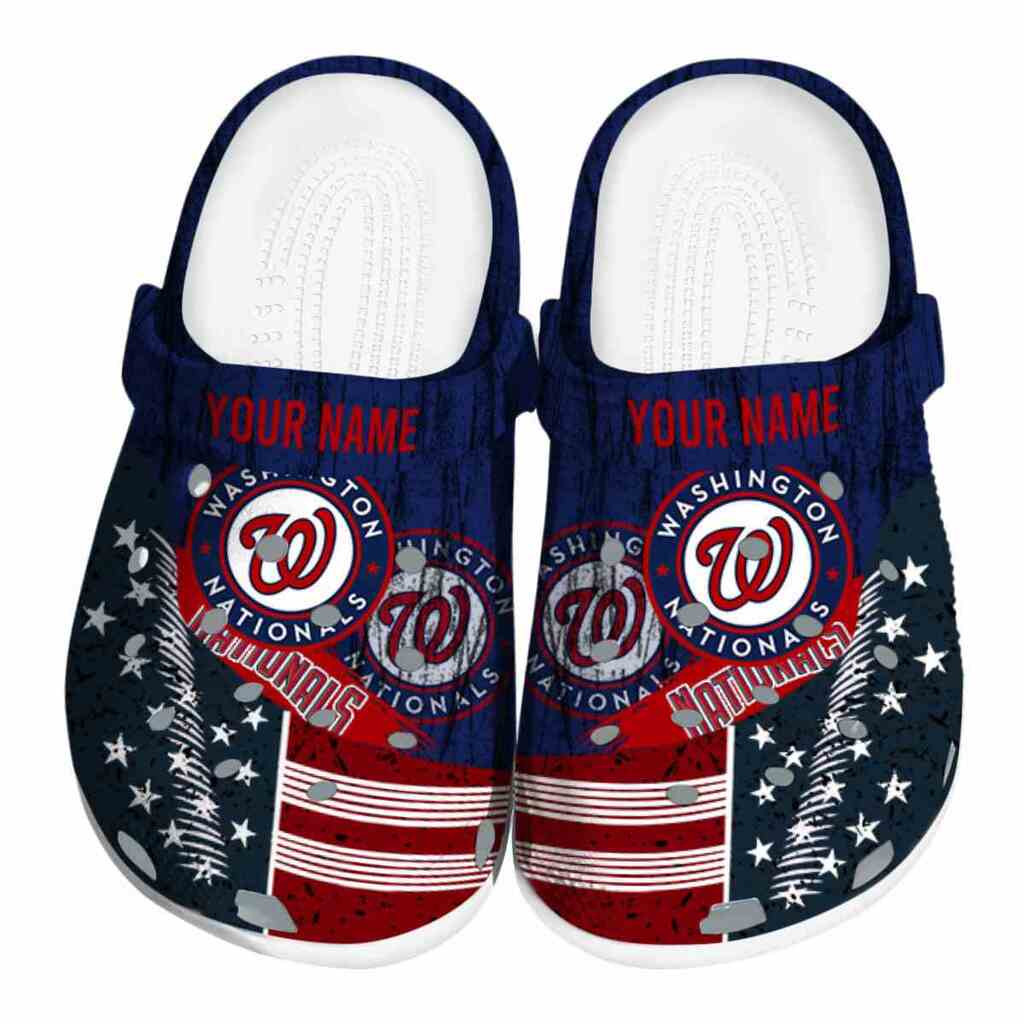Customized Washington Nationals Star-Spangled Side Pattern ClogTVC180173