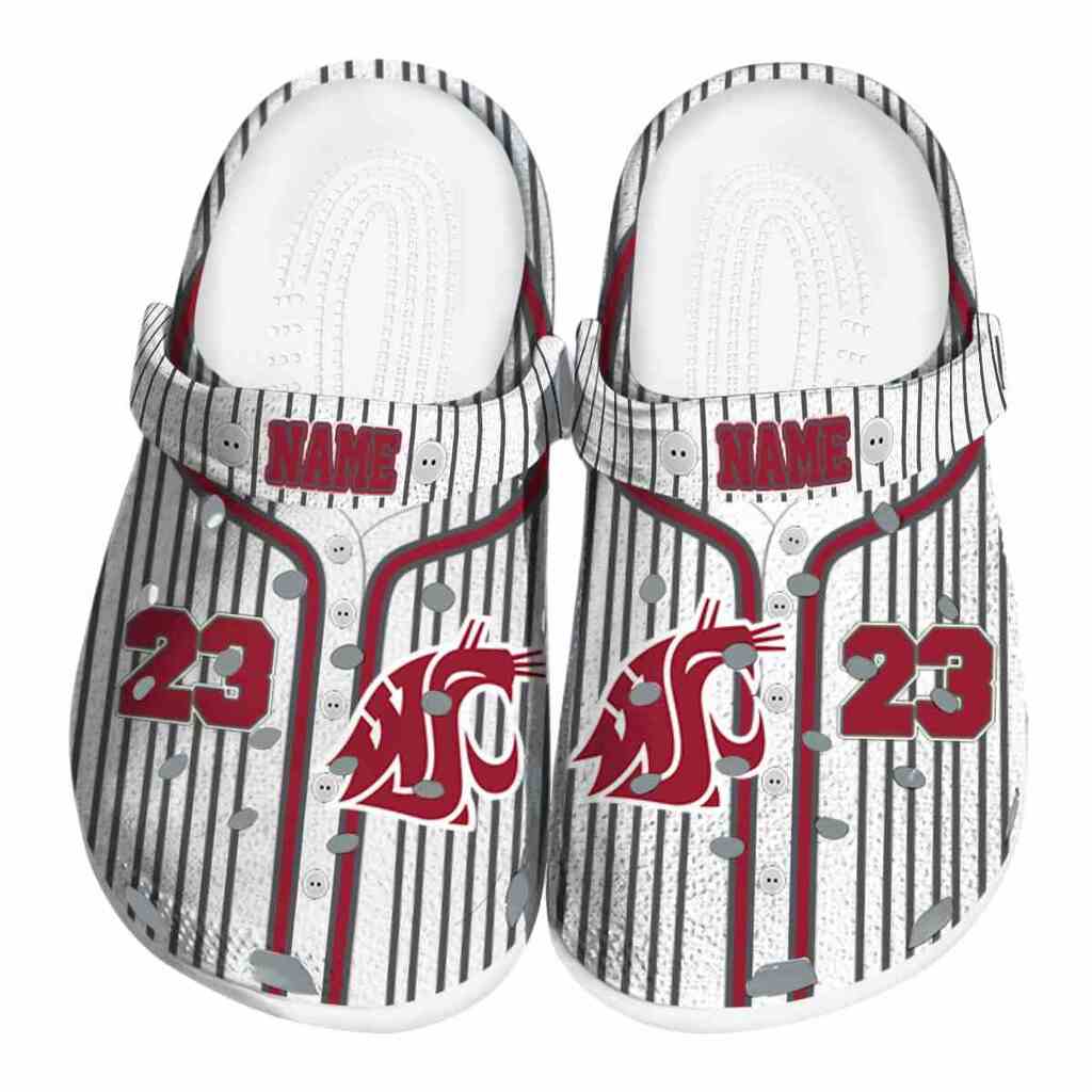 Customized Washington State Cougars Pinstripe Pattern ClogTVC1801720