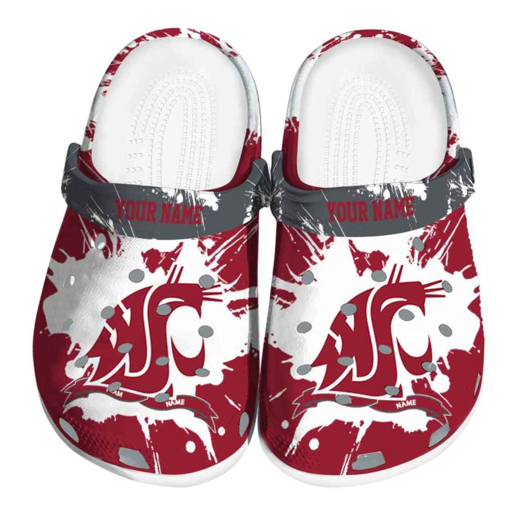 Customized Washington State Cougars Splatter Pattern ClogTVC1801746