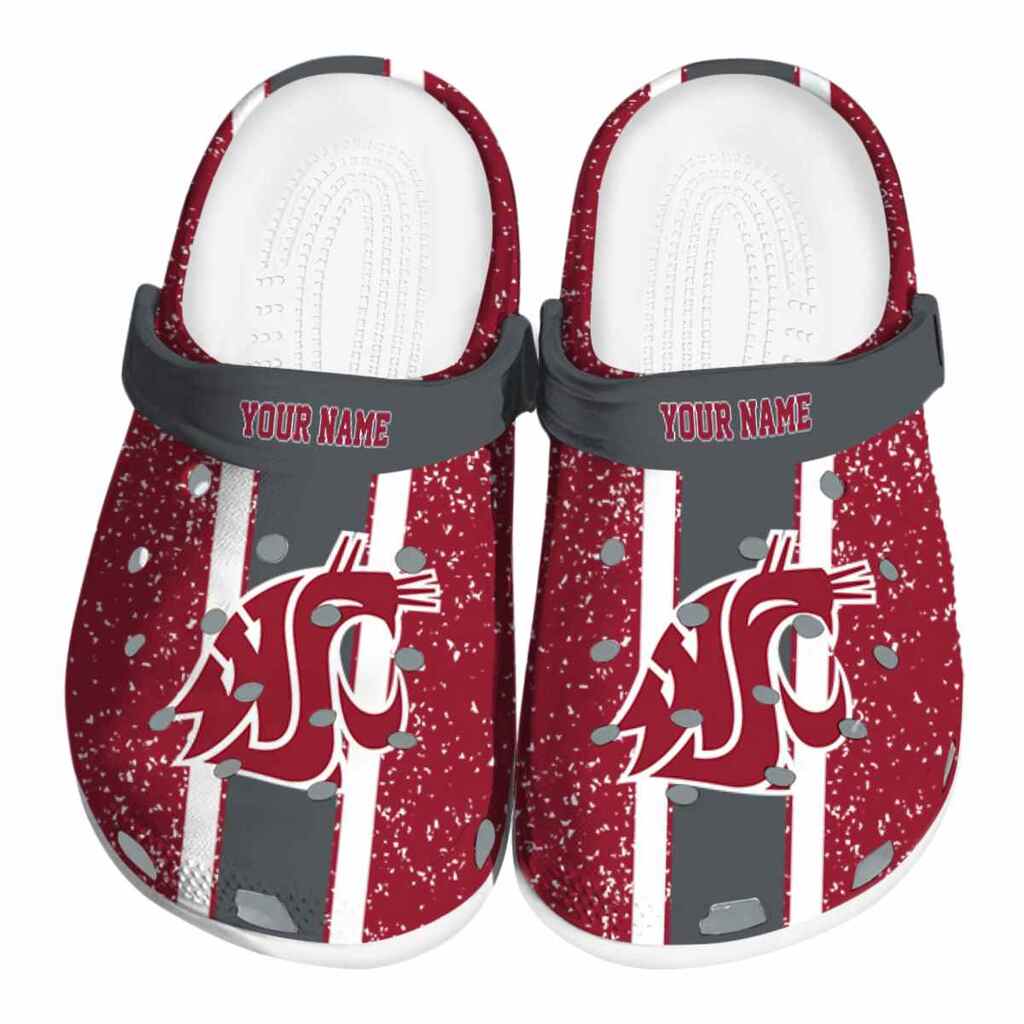 Customized Washington State Cougars Vertical Stripes ClogTVC1801720