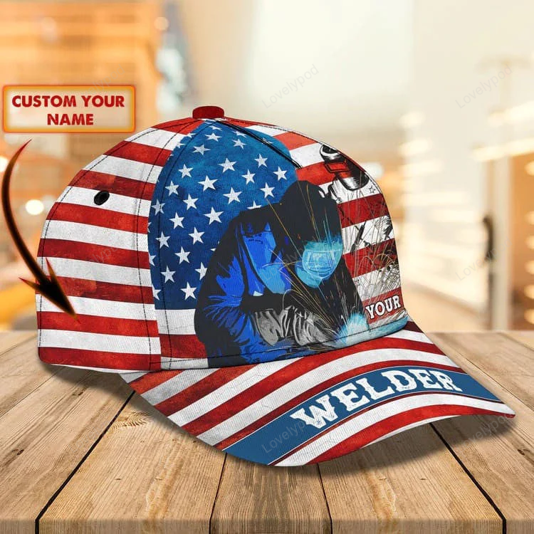 Customized Welder Mask 3D Baseball Cap for Welder Gift, Custom Welder Hat for Father Trucker Hats Custom Hats Gifts For Men & Women