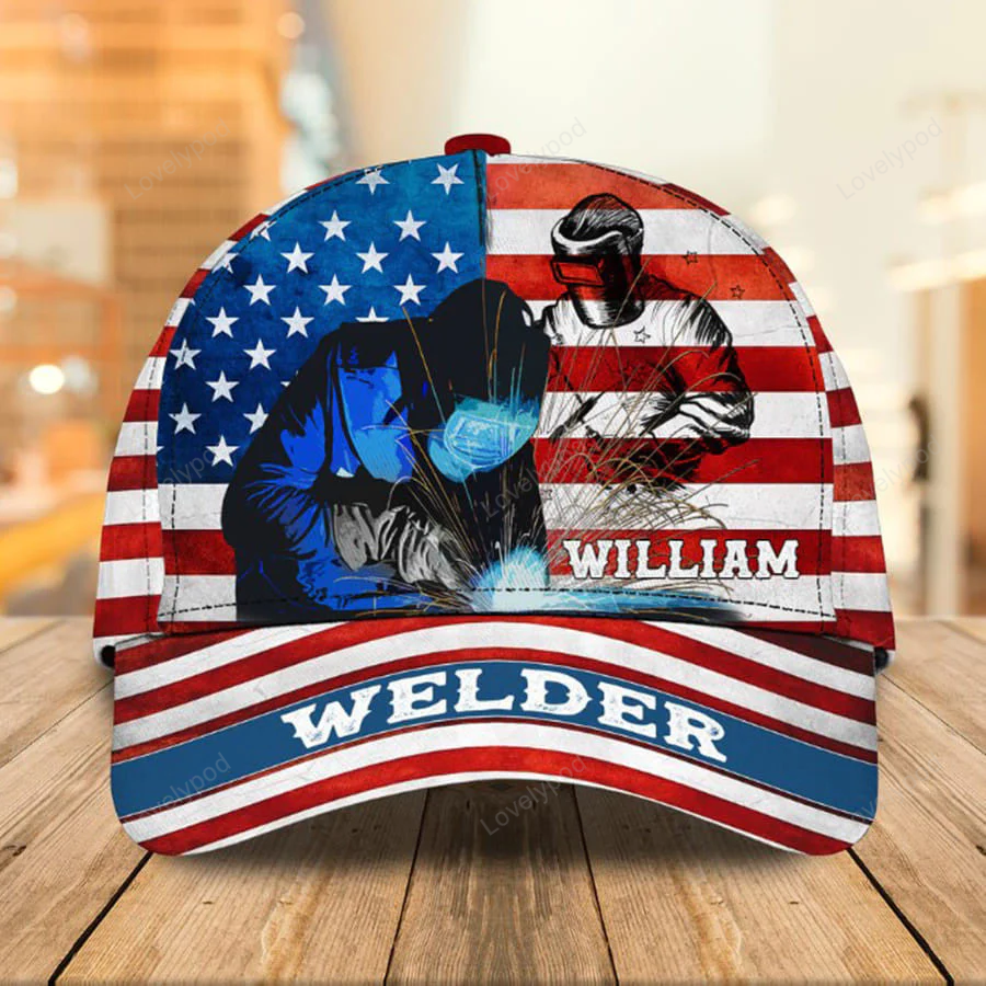 Customized Welder Mask 3D Baseball Cap for Welder Gift, Custom Welder Hat for Father Trucker Hats Custom Hats Gifts For Men & Women