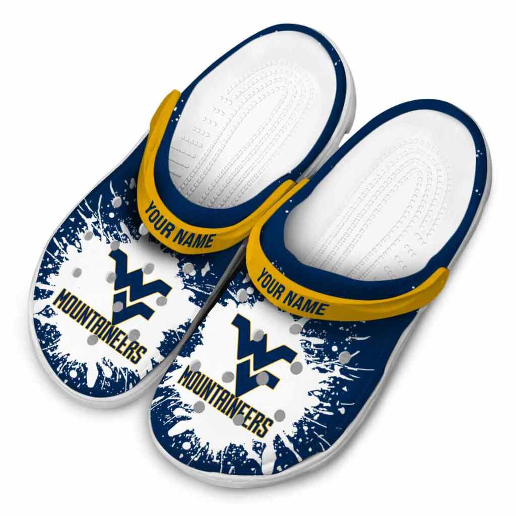 Customized West Virginia Mountaineers Splash Art ClogTVC1801128 - Image 4