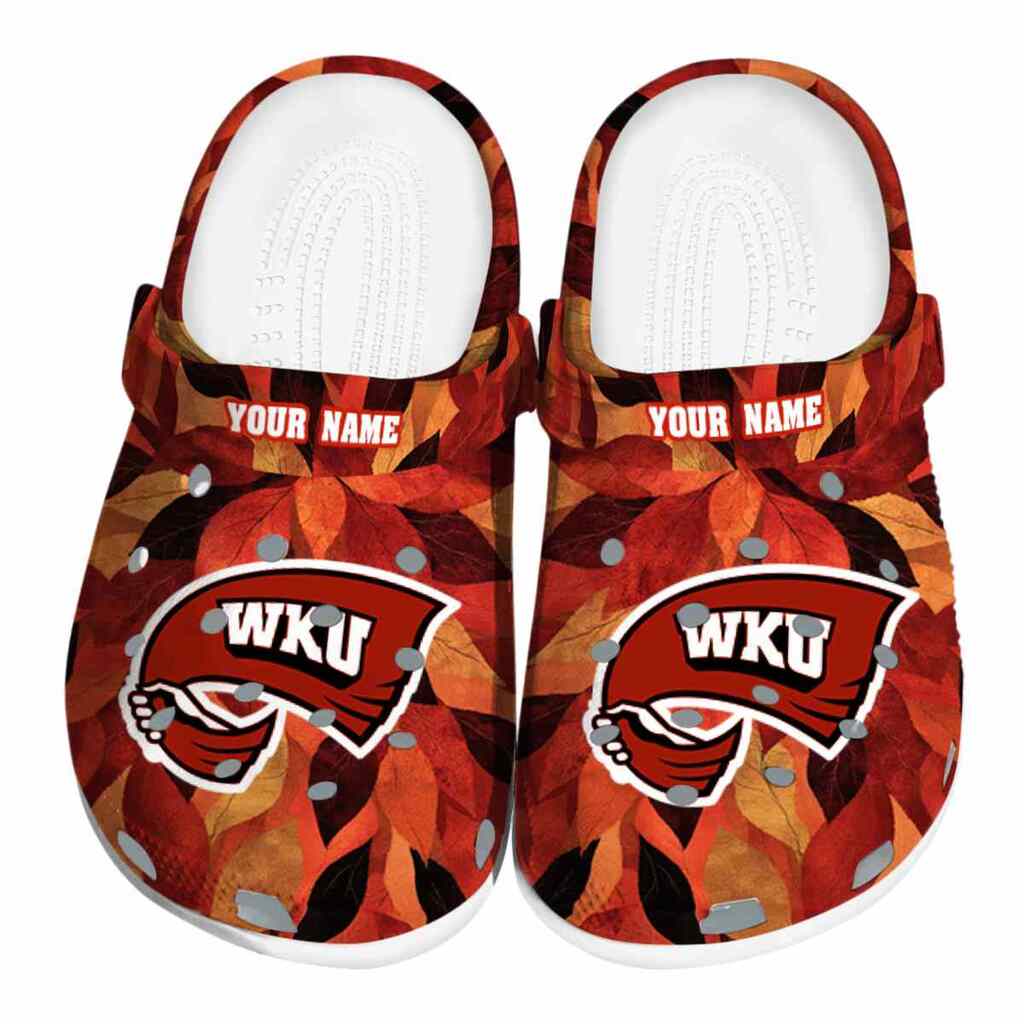 Customized Western Kentucky Hilltoppers Autumn Leaves ClogTVC1801775