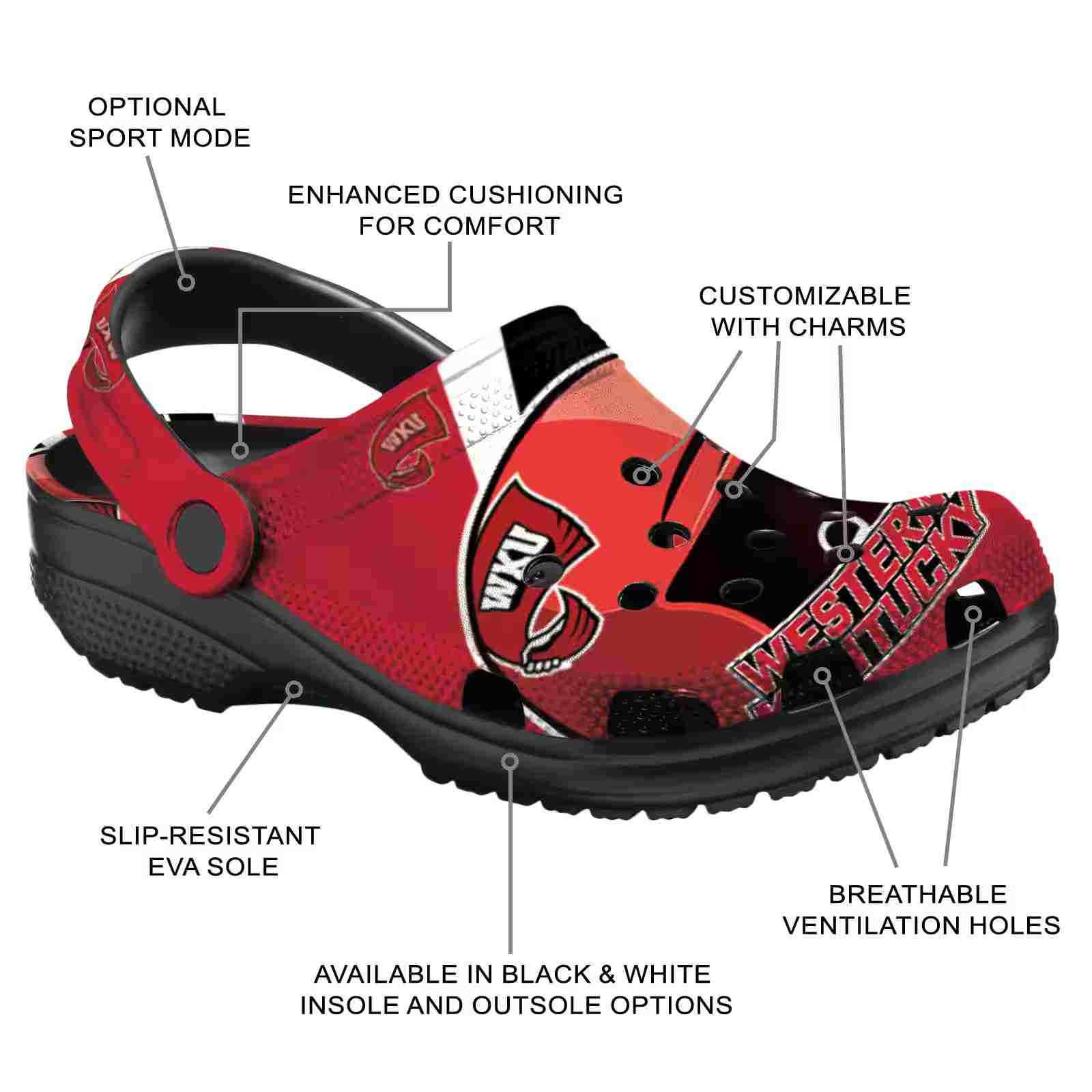 Customized Western Kentucky Hilltoppers Baseball Helmet ClogTVC1801828 - Image 5