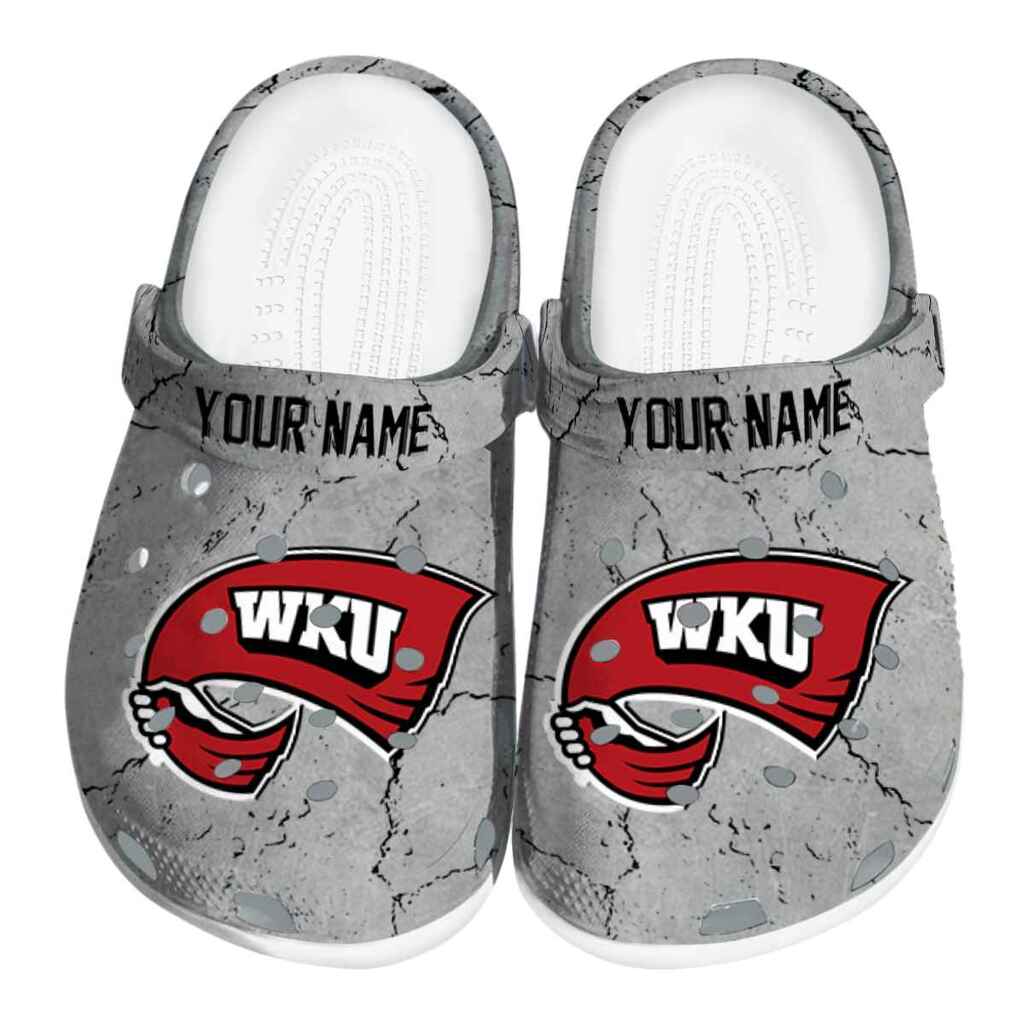 Customized Western Kentucky Hilltoppers Cracked Texture ClogTVC1801798