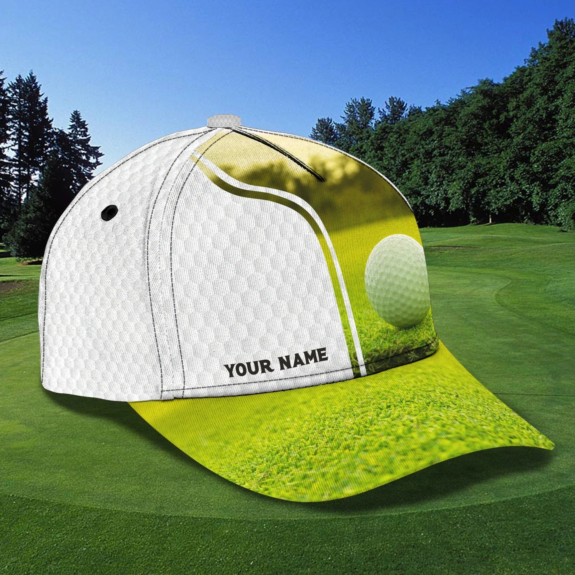 Customized White Green Golf Cap Hat For Girl, Queen Of The Green Cap Golfer Gift, Golfer Gifts Trucker Hats Custom Hats Gifts For Men & Women