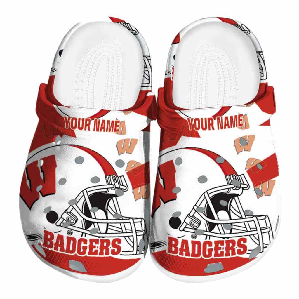 Customized Wisconsin Badgers Football Helmet ClogTVC180173