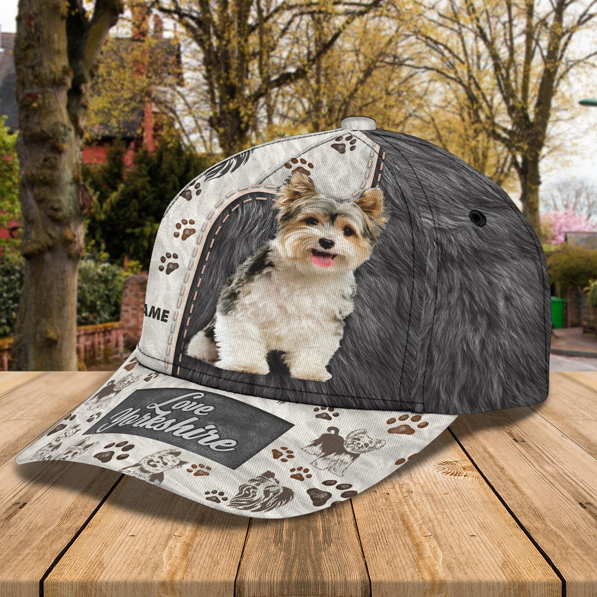 Customized With Name 3D All Over Print Baseball Cap Dog Yorkshire Lovers, Classic Cap Hat For Yorkshire Lover Trucker Hats Custom Hats Gifts For Men & Women
