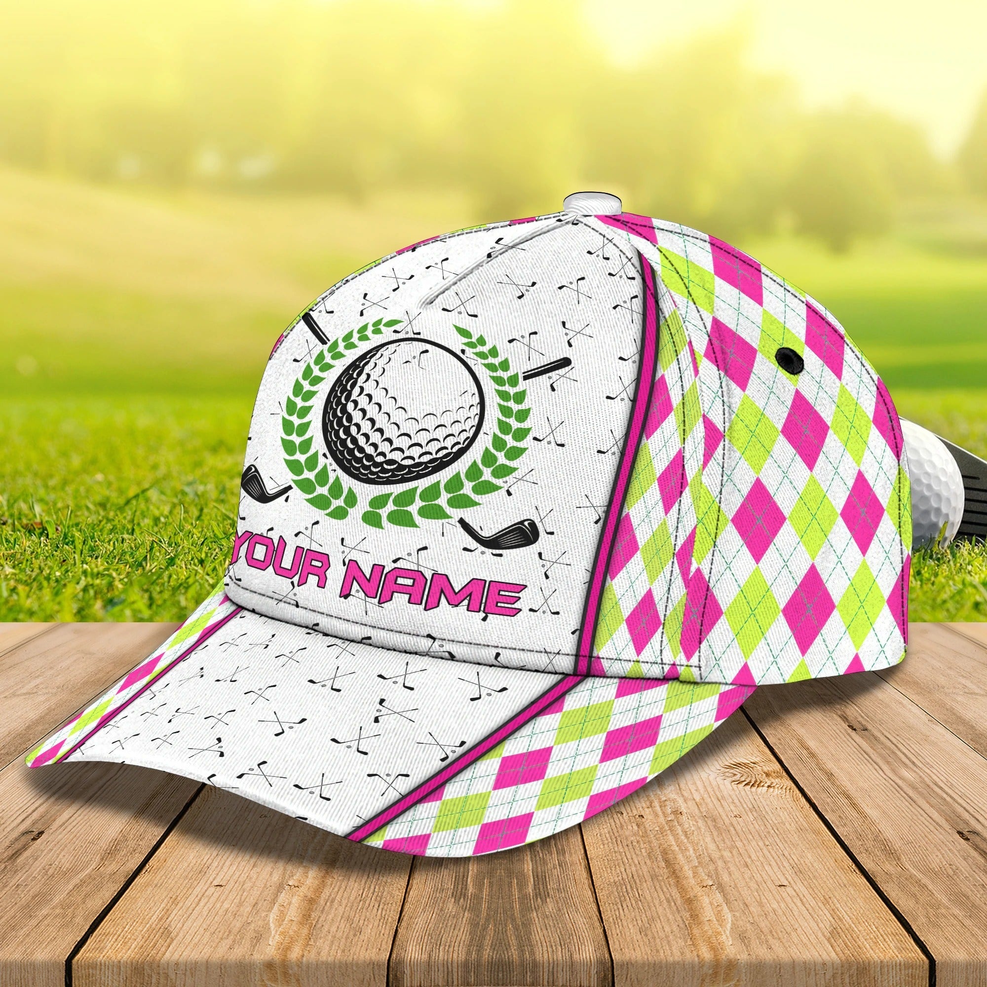 Customized With Name 3D All Over Print Womens Golf Cap, Golf Hat For Girl, Golf Cap Woman Trucker Hats Custom Hats Gifts For Men & Women