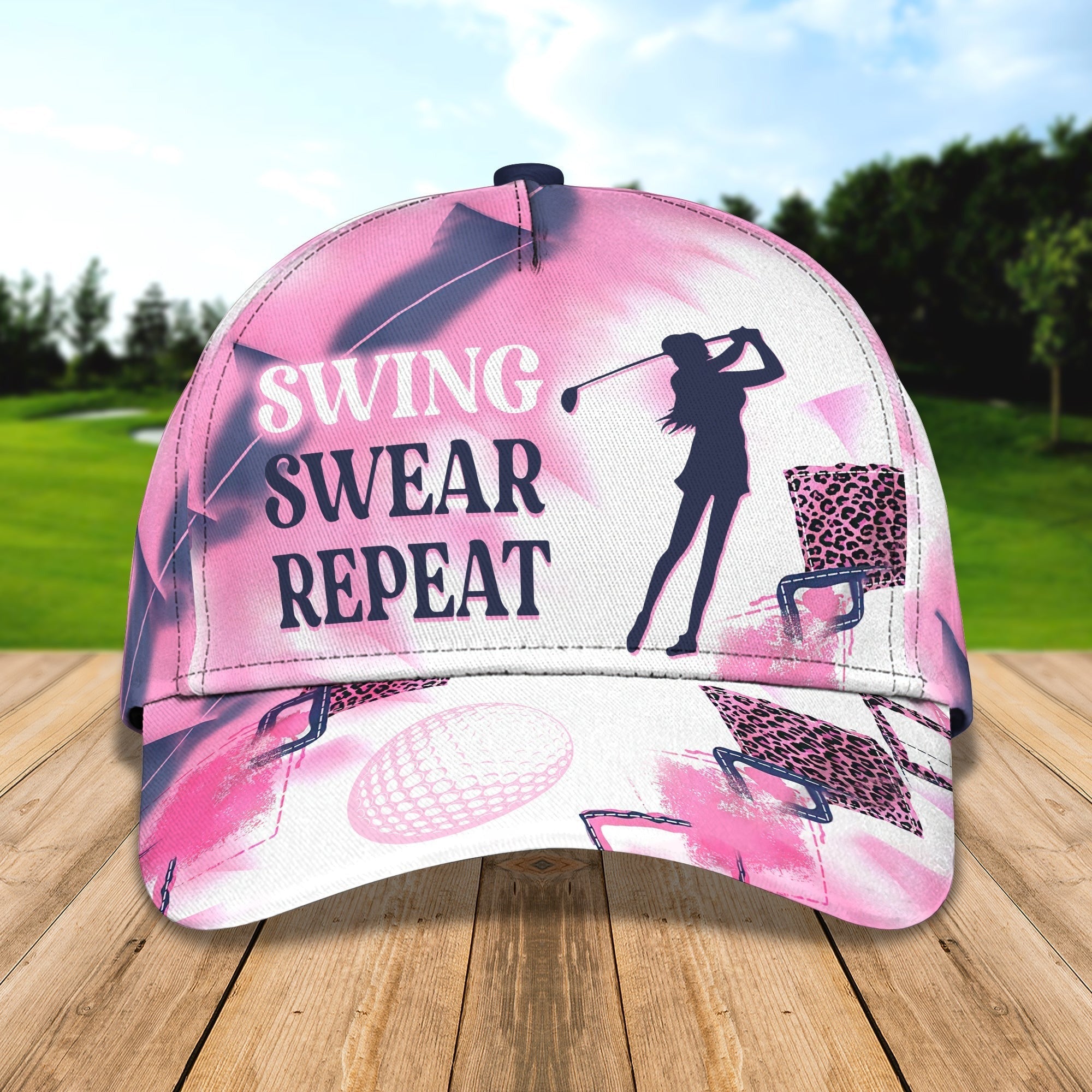 Customized With Name 3D All Over Print Womens Golf Cap, Golf Hat For Girl, Golf Cap Woman Trucker Hats Custom Hats Gifts For Men & Women