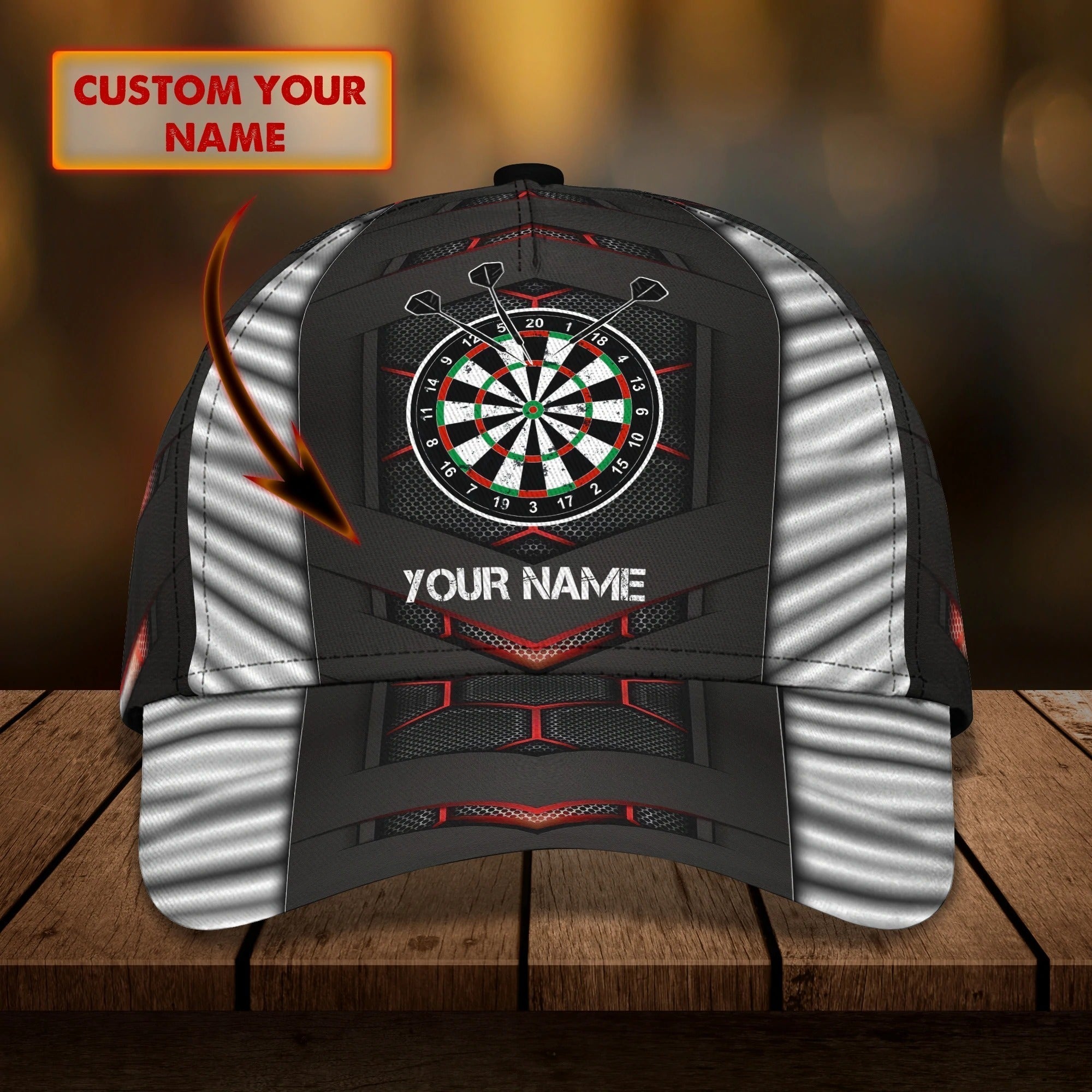 Customized With Name 3D Dart Caps, Dart Lover Gifts, Dart Hat Dart Cap For Dart Players Trucker Hats Custom Hats Gifts For Men & Women