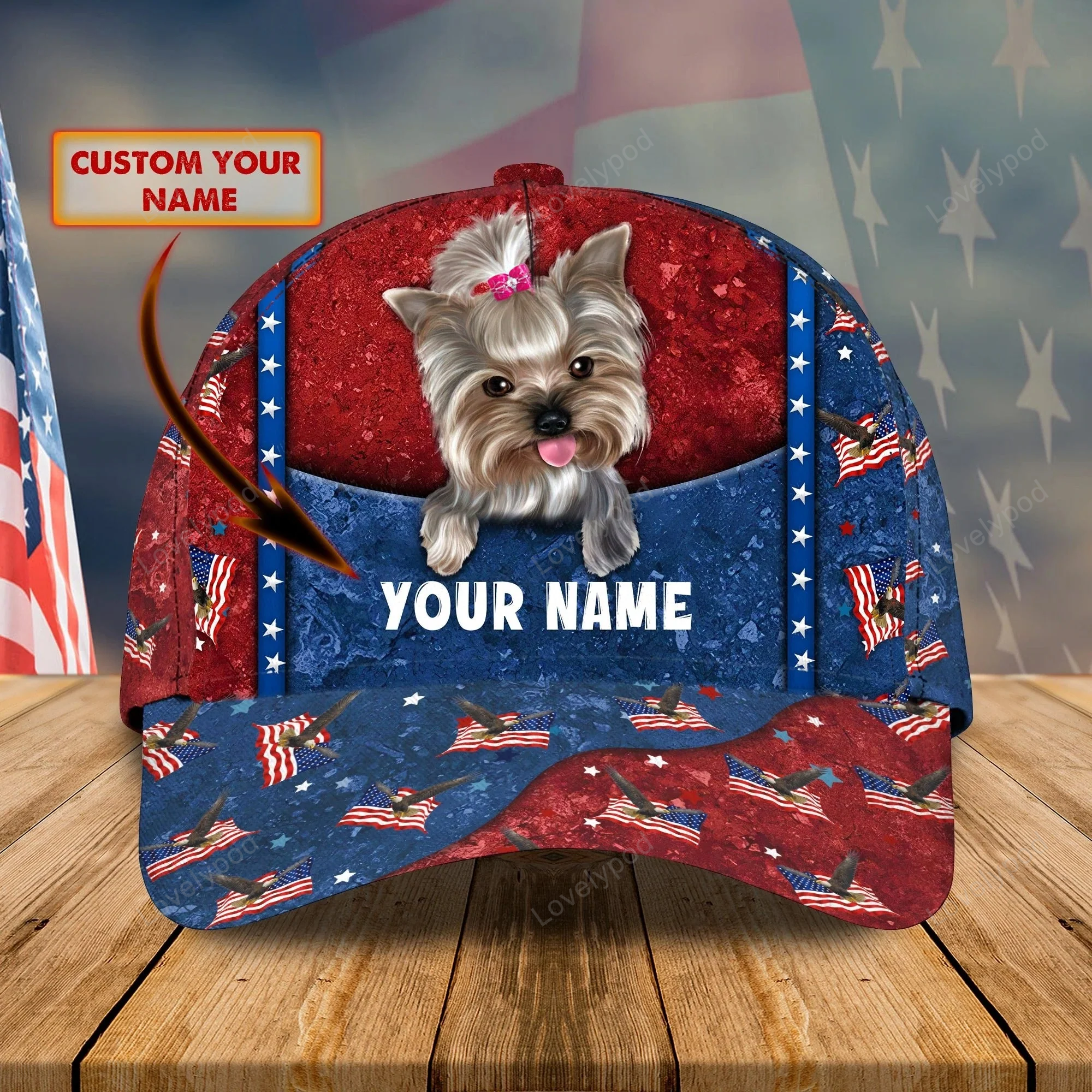 Customized With Name Baseball Cap Dog Yorkshire Lovers, Classic Cap Hat For Yorkshire Lover Trucker Hats Custom Hats Gifts For Men & Women