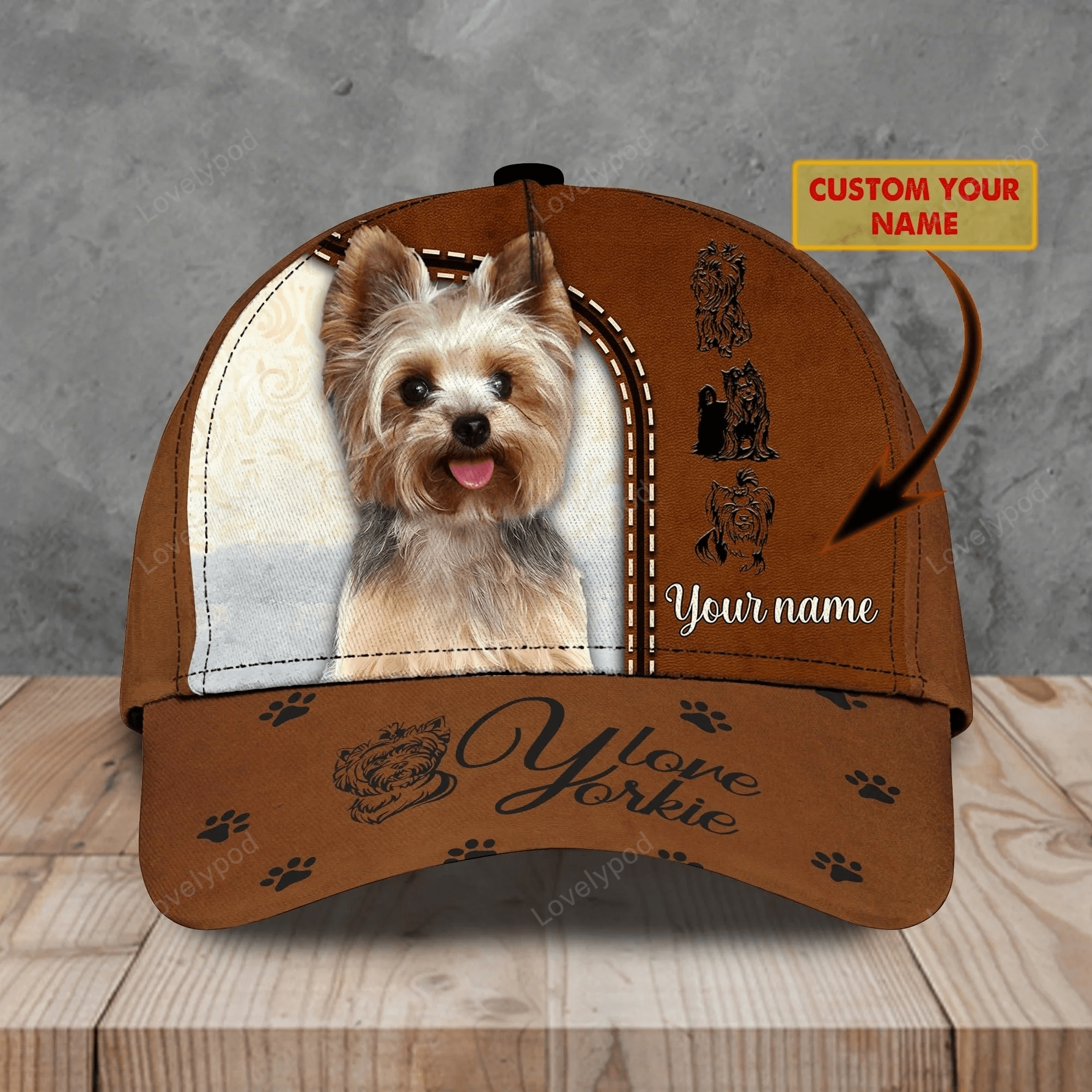 Customized With Name Baseball Cap Dog Yorkshire Lovers, Classic Cap Hat For Yorkshire Lover Trucker Hats Custom Hats Gifts For Men & Women