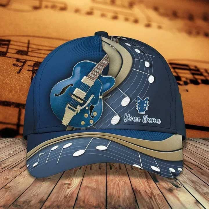 Customized Wooden Guitar Bass Classic Cap for Men, Vintage Guitar Hat Trucker Hats Custom Hats Gifts For Men & Women