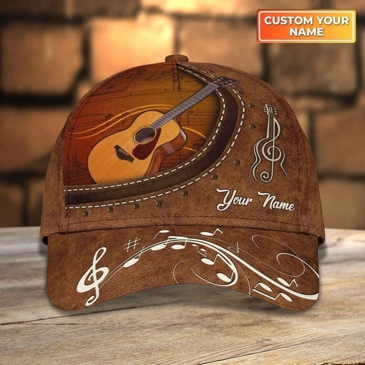 Customized Wooden Guitar Bass Classic Cap for Men, Vintage Guitar Hat Trucker Hats Custom Hats Gifts For Men & Women